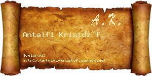 Antalfi Kristóf névjegykártya